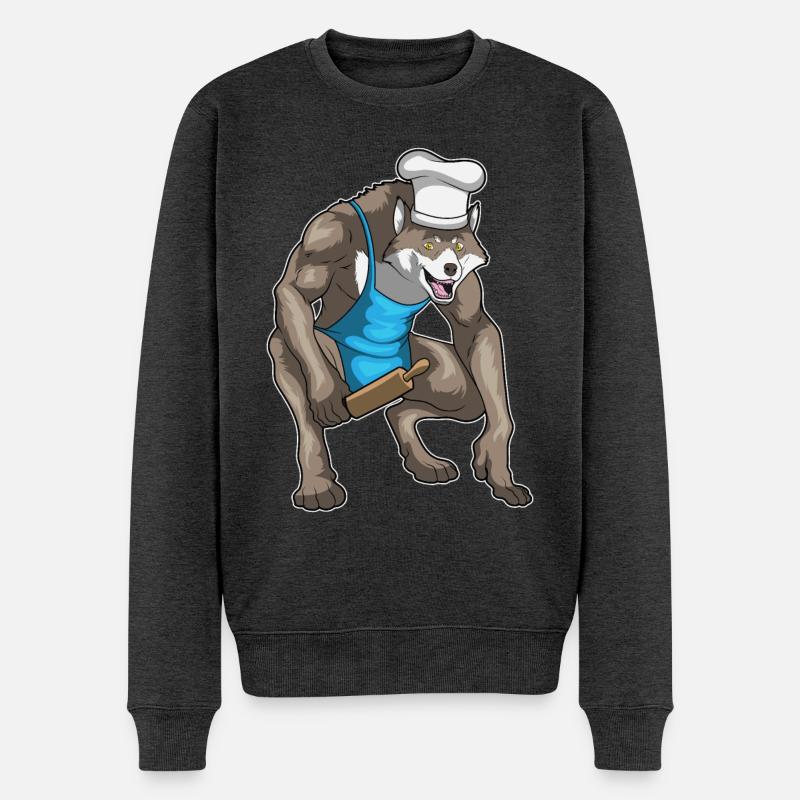 Werwolf Halloween Backen - Männer Premium Bio Pullover - Anthrazit meliert