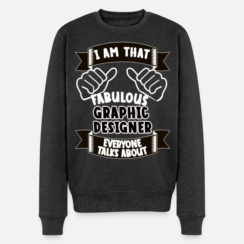 Grafikdesigner Lustiger Spruch Geschenk - Männer Premium Bio Pullover - Anthrazit meliert