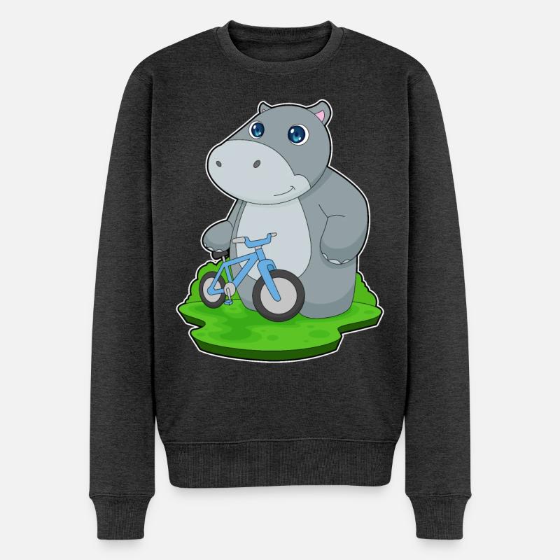 Hippopotame Bicyclette - Pull Premium bio Homme - anthracite chiné