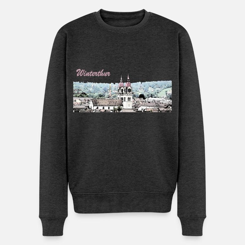 Winterthur - Männer Premium Bio Pullover - Anthrazit meliert