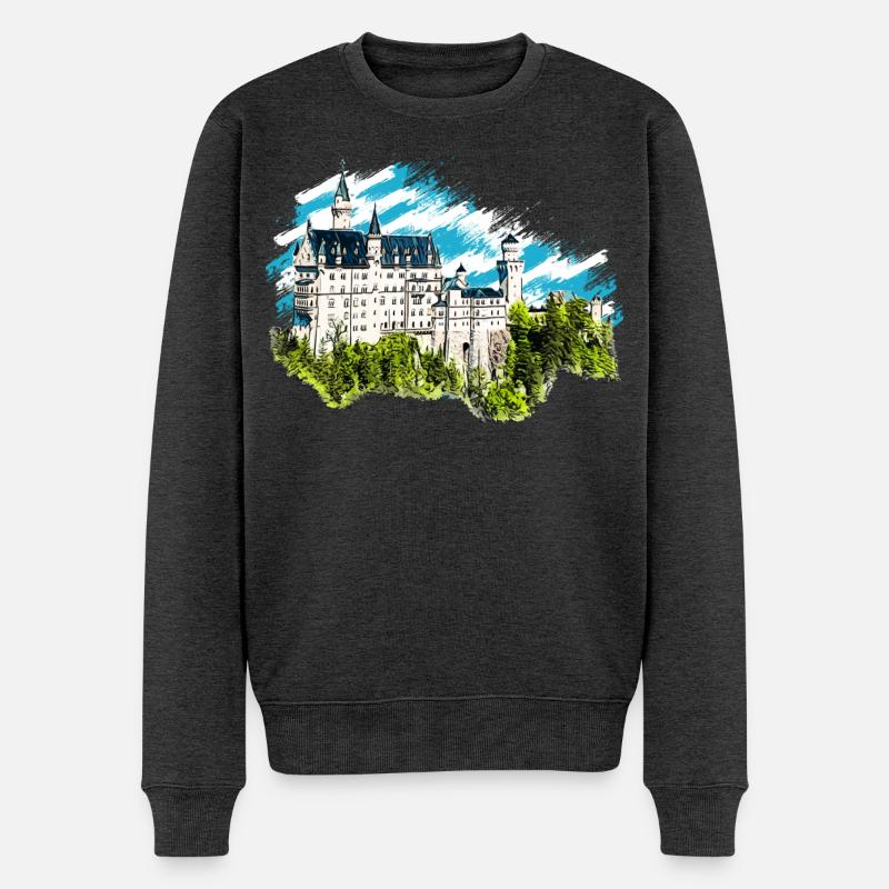 Château de Neuschwanstein - Pull Premium bio Homme - anthracite chiné