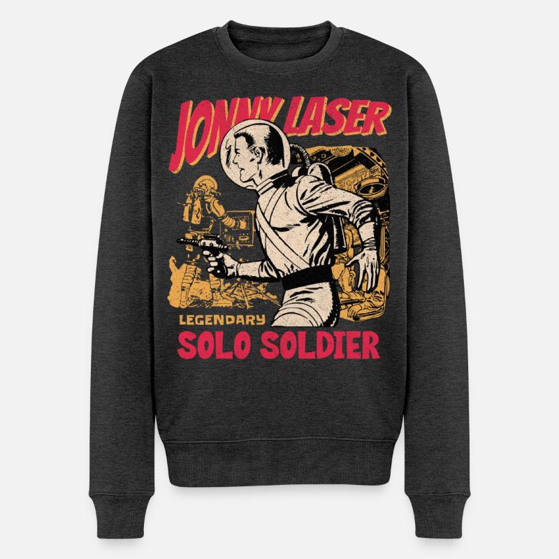 Jonny Laser Soldat Solo - Pull Premium bio Homme - anthracite chiné