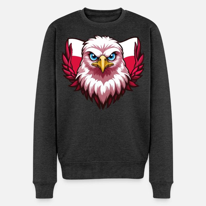 Polska Adler Polen Polnische Flagge - Männer Premium Bio Pullover - Anthrazit meliert
