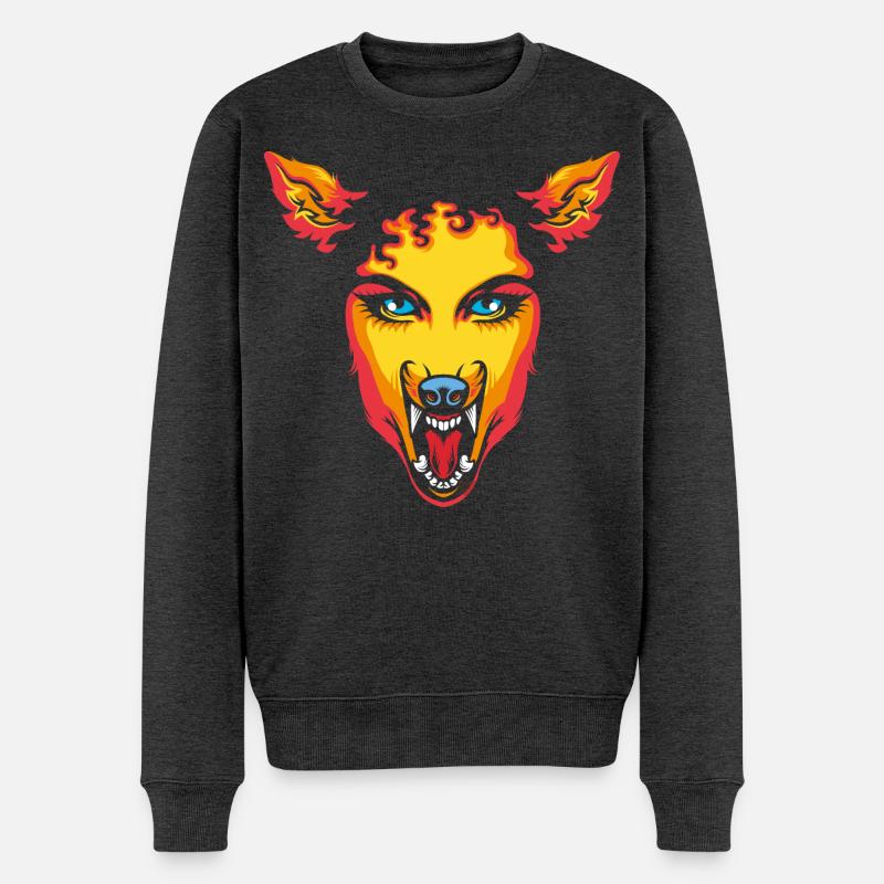 Wild bleiben - Männer Premium Bio Pullover - Anthrazit meliert