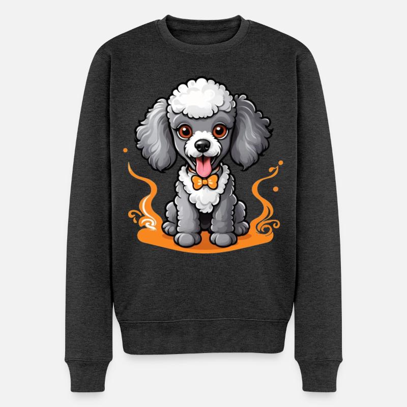 Dapper Poodle - Männer Premium Bio Pullover - Anthrazit meliert