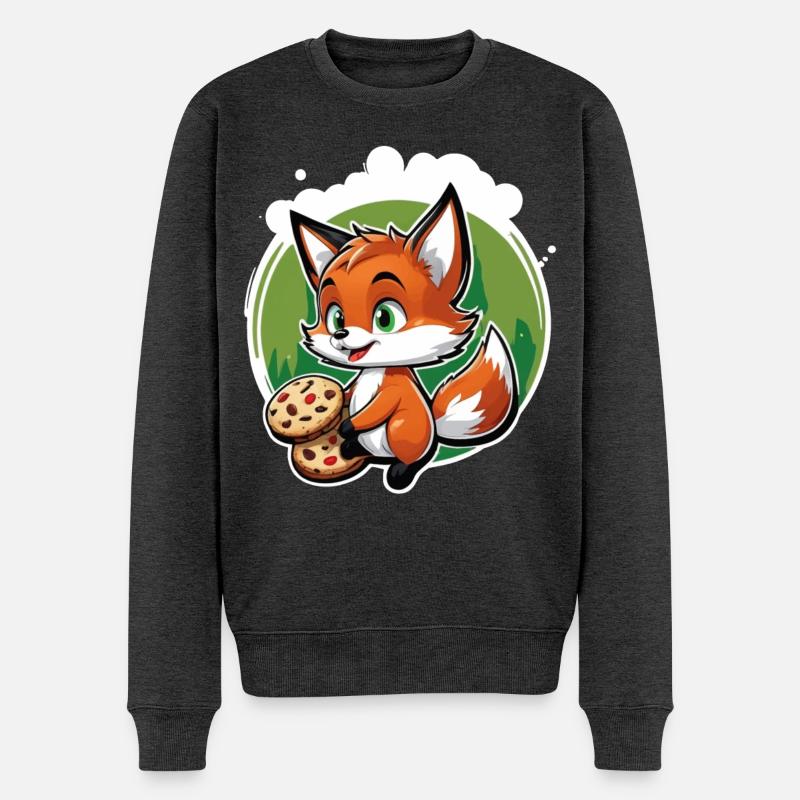 Foxy Pastry - Männer Premium Bio Pullover - Anthrazit meliert