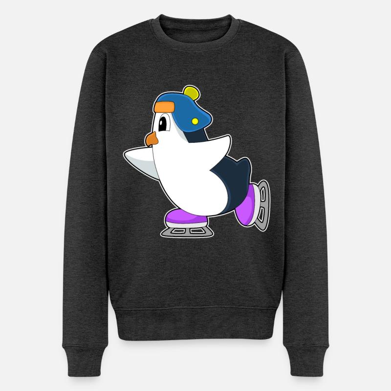 Patins à glace Penguin - Pull Premium bio Homme - anthracite chiné