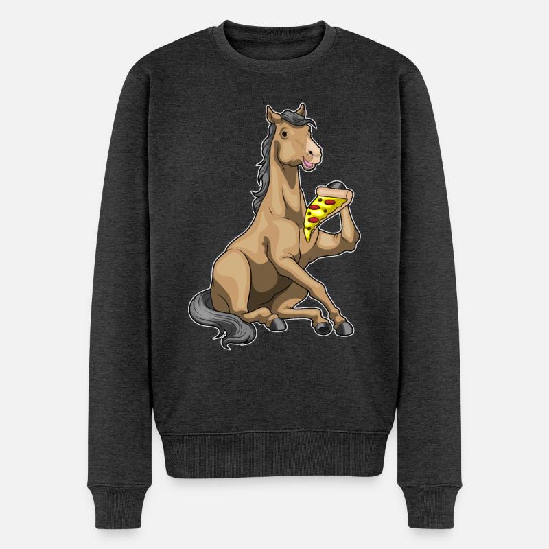 Pizza au cheval - Pull Premium bio Homme - anthracite chiné