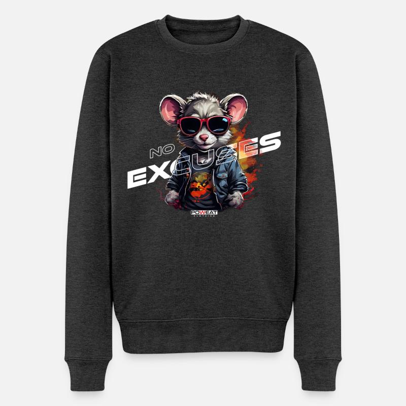 No Excuses - Männer Premium Bio Pullover - Anthrazit meliert