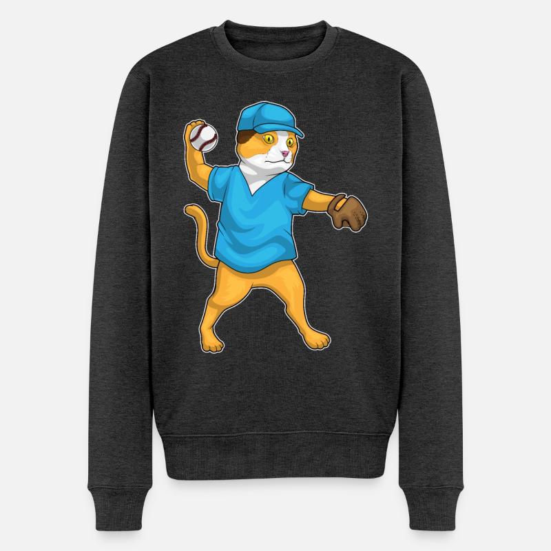 Baseball pour chats - Pull Premium bio Homme - anthracite chiné