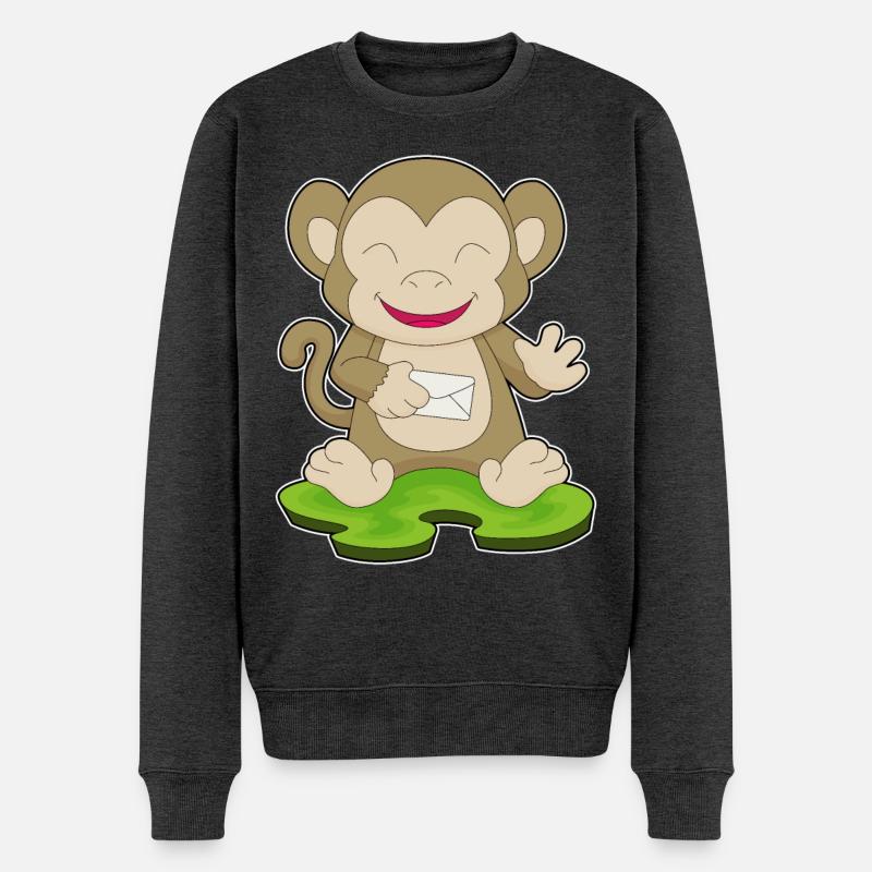 Affe Brief - Männer Premium Bio Pullover - Anthrazit meliert