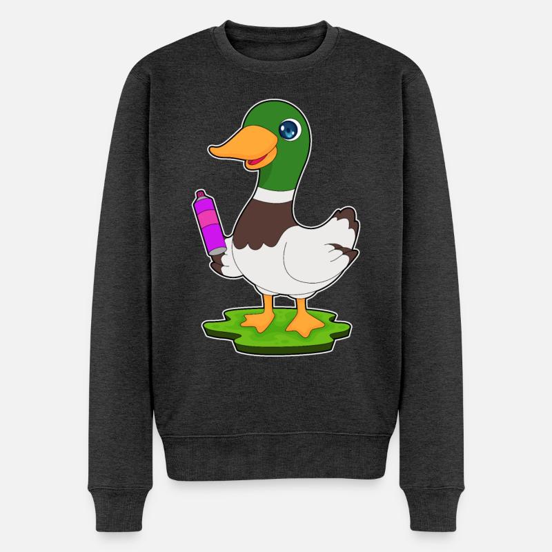 Aérosol de pulvérisation de canard - Pull Premium bio Homme - anthracite chiné