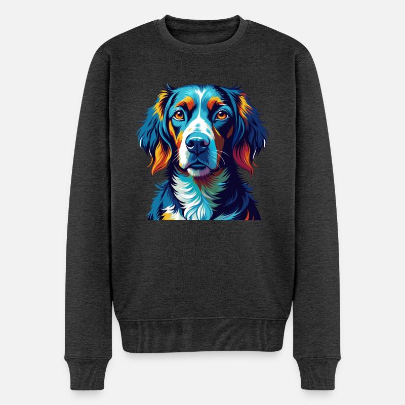 Deutsche Bracke Hunderasse Bunte Karikatur Kawaii - Männer Premium Bio Pullover - Anthrazit meliert