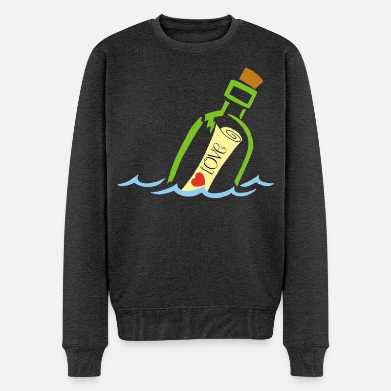 Une bouteille à la mer - Pull Premium bio Homme - anthracite chiné