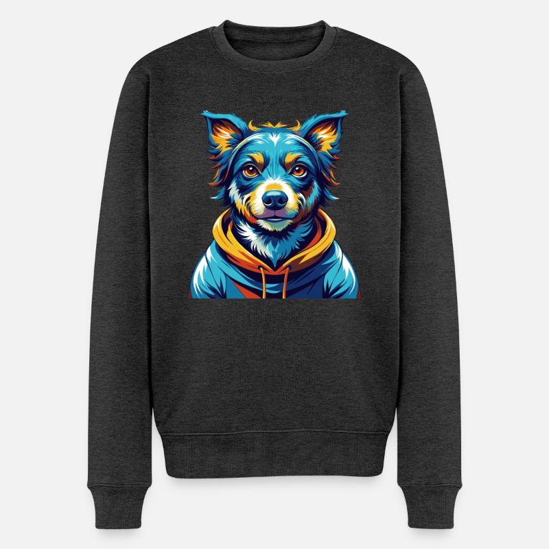 Dunker Hunderasse Bunt Karikatur Kawaii - Männer Premium Bio Pullover - Anthrazit meliert
