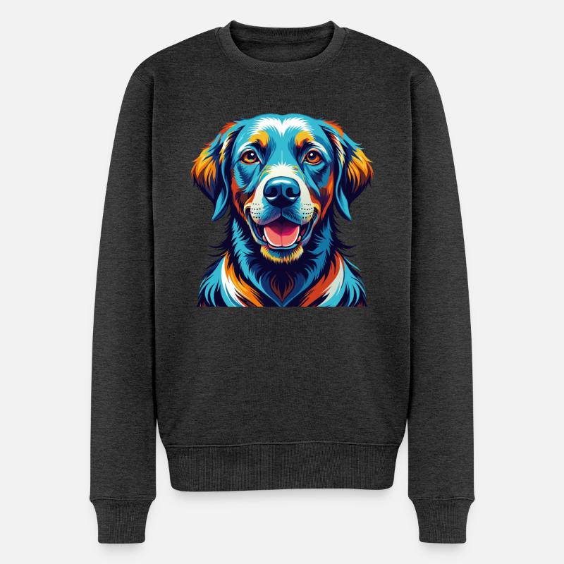 Labrador Hunderasse Bunte Karikatur Kawaii - Männer Premium Bio Pullover - Anthrazit meliert