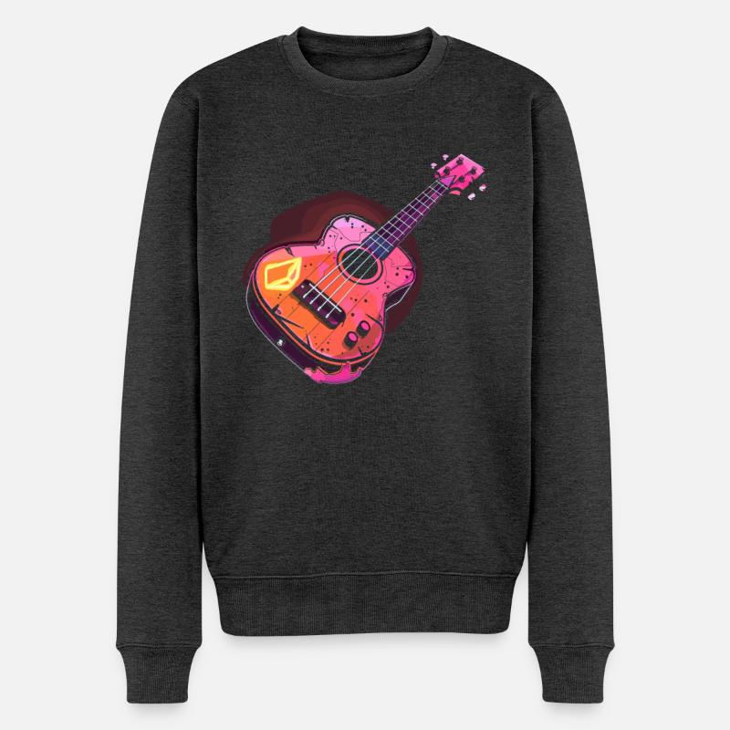 Ukulele 90er Look - Männer Premium Bio Pullover - Anthrazit meliert