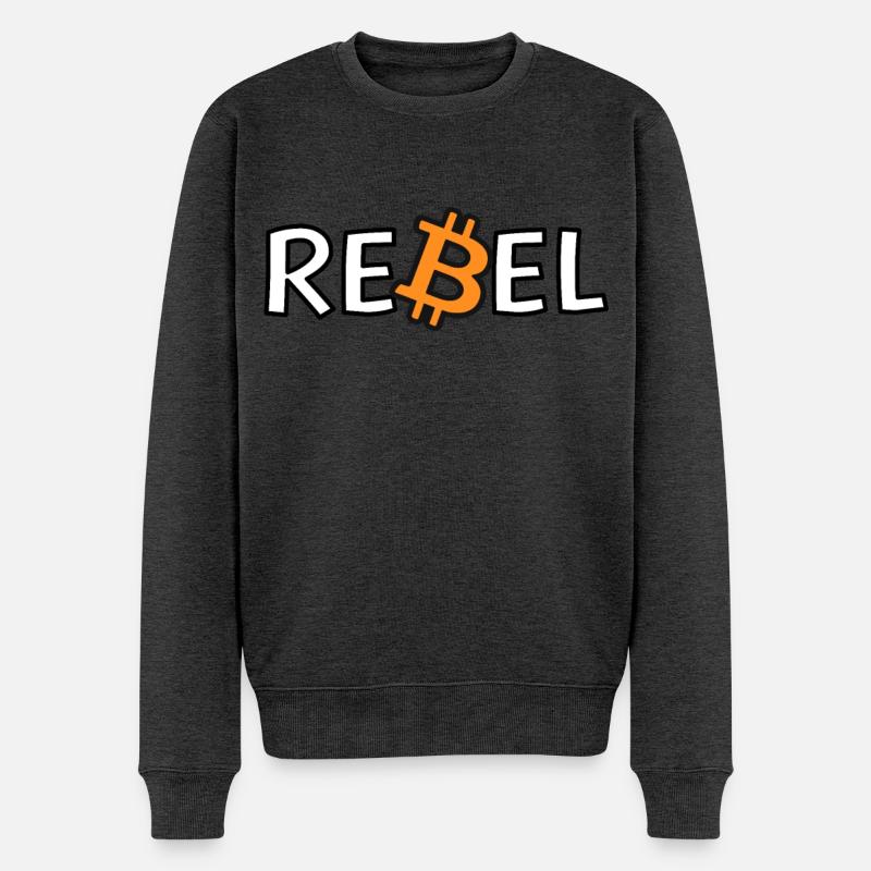 Bitcoin Rebel Kryptowährung Enthusiast T-Shirt - Männer Premium Bio Pullover - Anthrazit meliert
