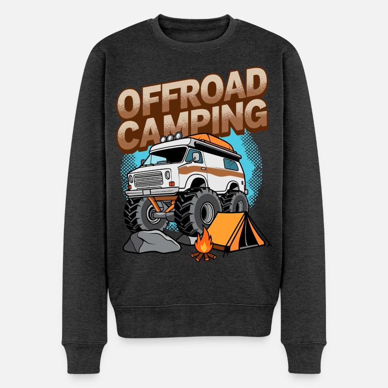Offroad Camping - Männer Premium Bio Pullover - Anthrazit meliert