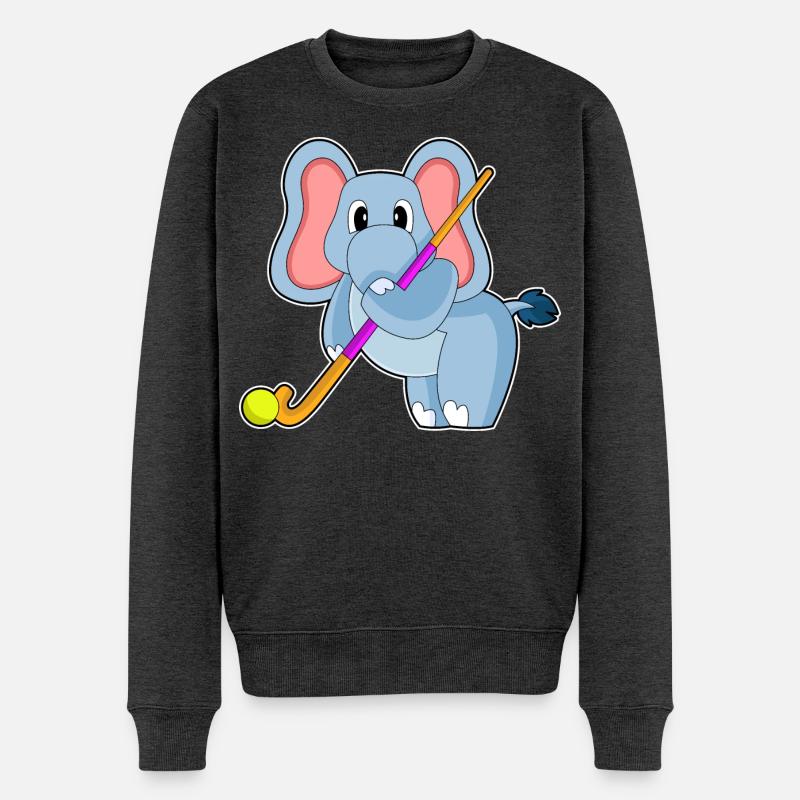 Bâton de hockey Elephant - Pull Premium bio Homme - anthracite chiné