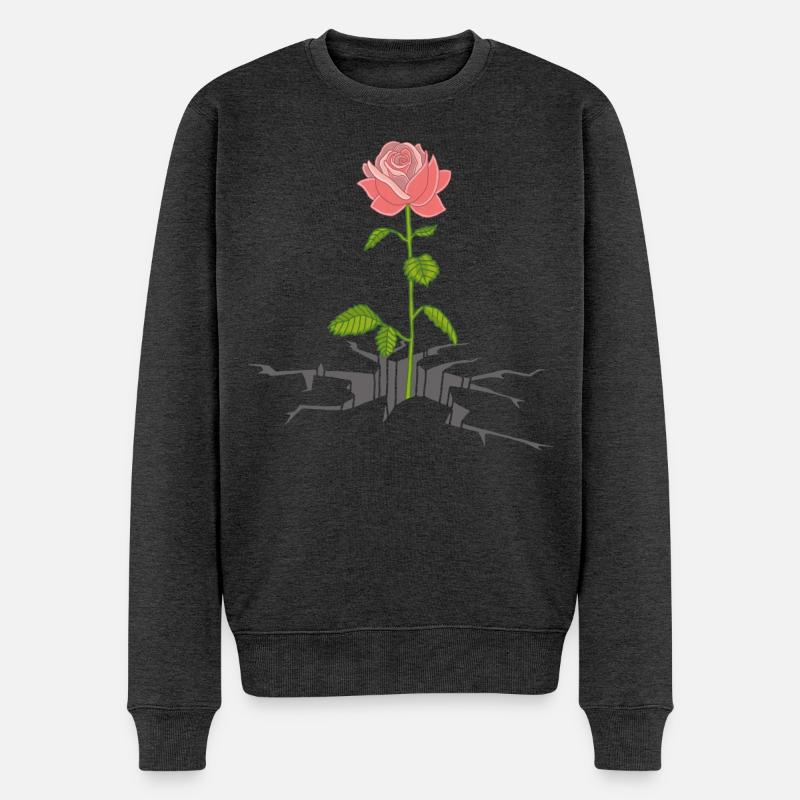 Der der Natur - Männer Premium Bio Pullover - Anthrazit meliert