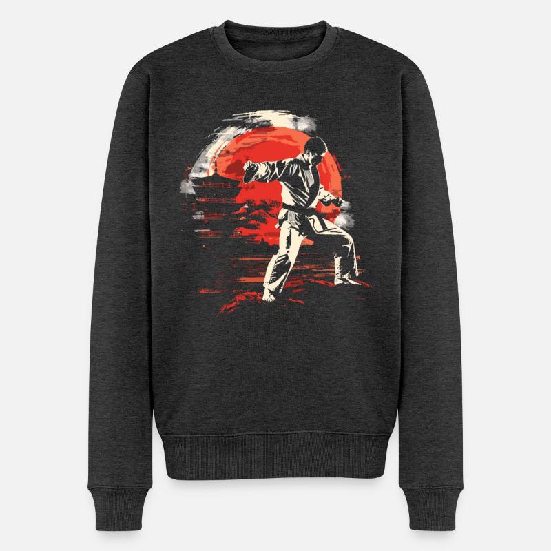 Graphiques Karateka - Pull Premium bio Homme - anthracite chiné