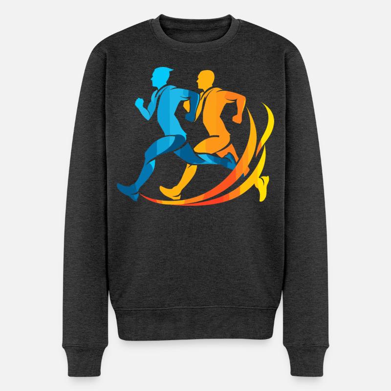 Jogger Comic Look - Männer Premium Bio Pullover - Anthrazit meliert