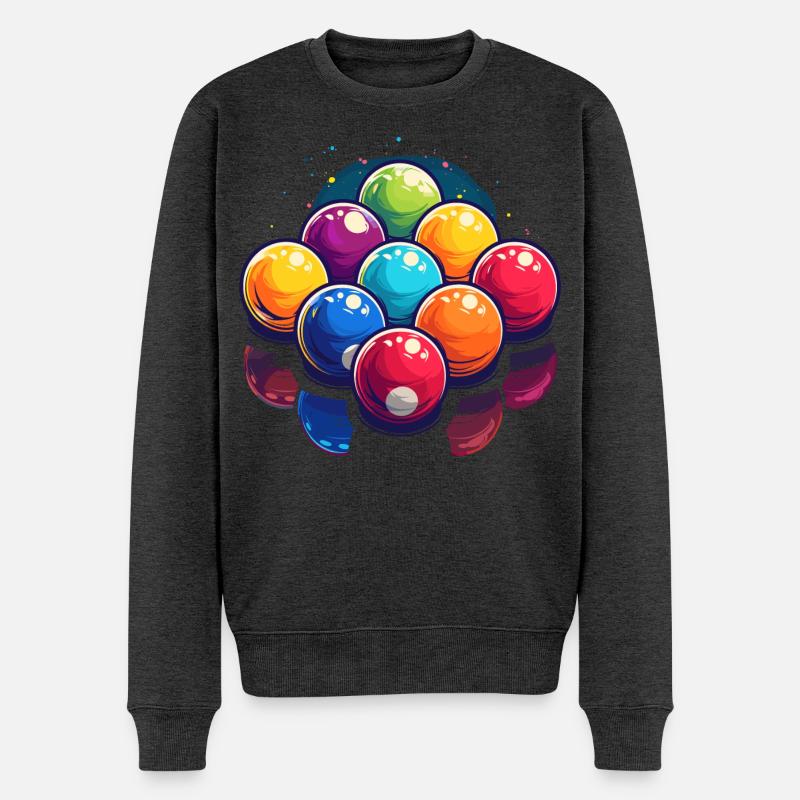 Billardkugeln Grafik - Männer Premium Bio Pullover - Anthrazit meliert