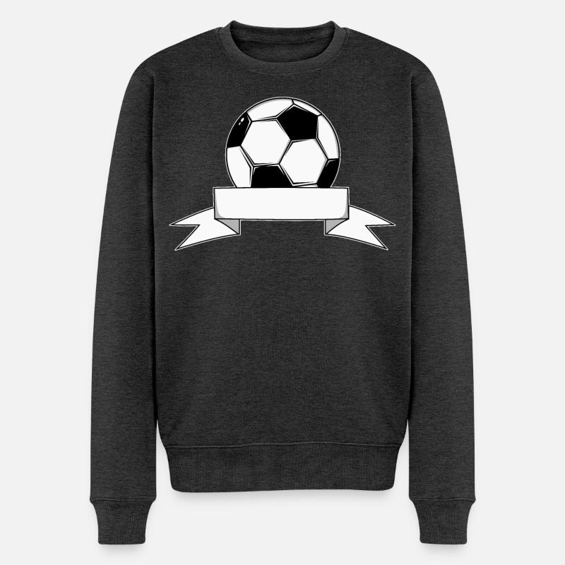 Fußball Name Bannerschleife - Männer Premium Bio Pullover - Anthrazit meliert