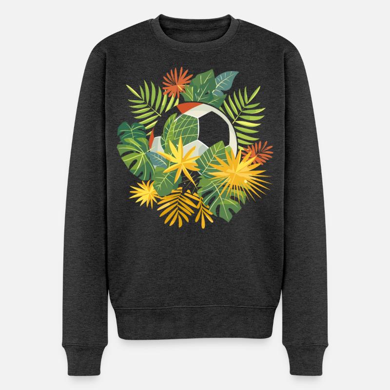 Fußball Comic - Männer Premium Bio Pullover - Anthrazit meliert