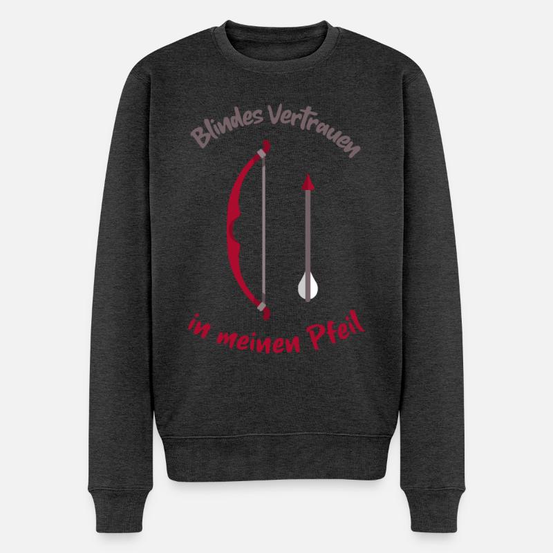 Bogenschießen Enthusiasten - Männer Premium Bio Pullover - Anthrazit meliert