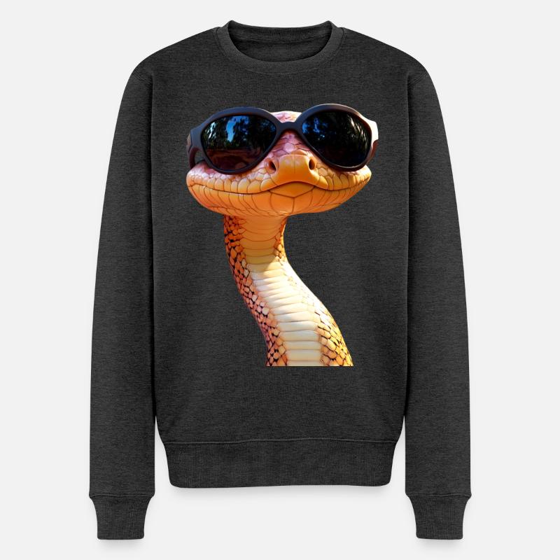 Schlange Python Kobra Mamba Klapperschlange Snake - Männer Premium Bio Pullover - Anthrazit meliert