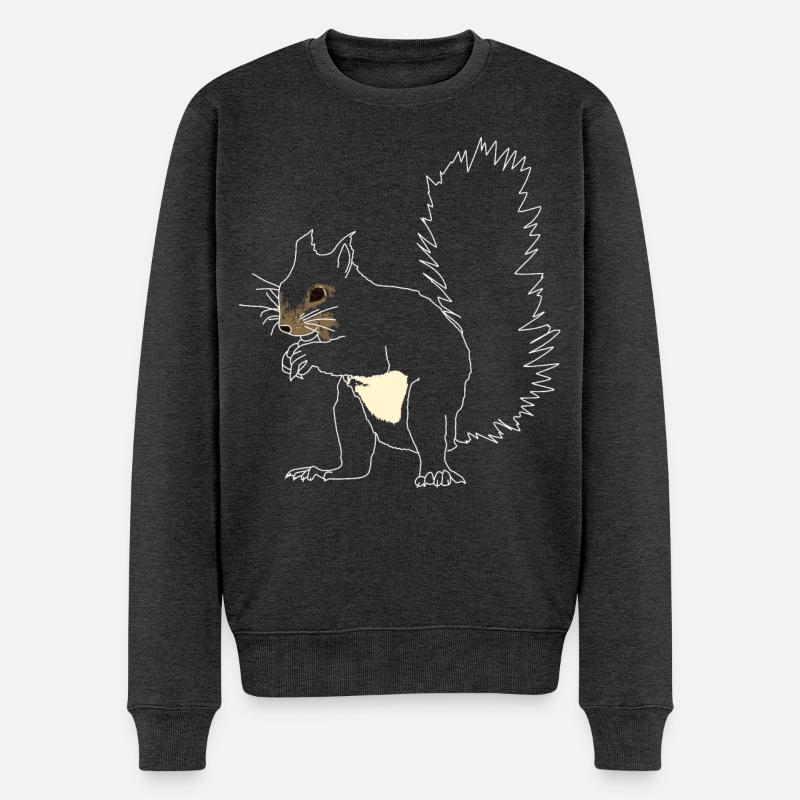 Eichhörnchen lineart - Männer Premium Bio Pullover - Anthrazit meliert