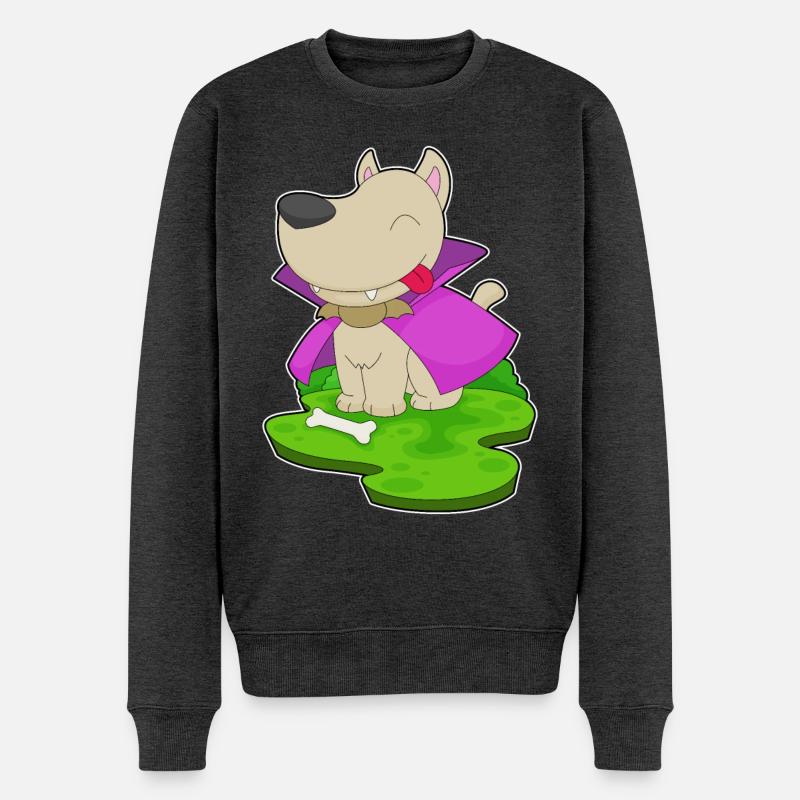 Chien Halloween Vampire - Pull Premium bio Homme - anthracite chiné