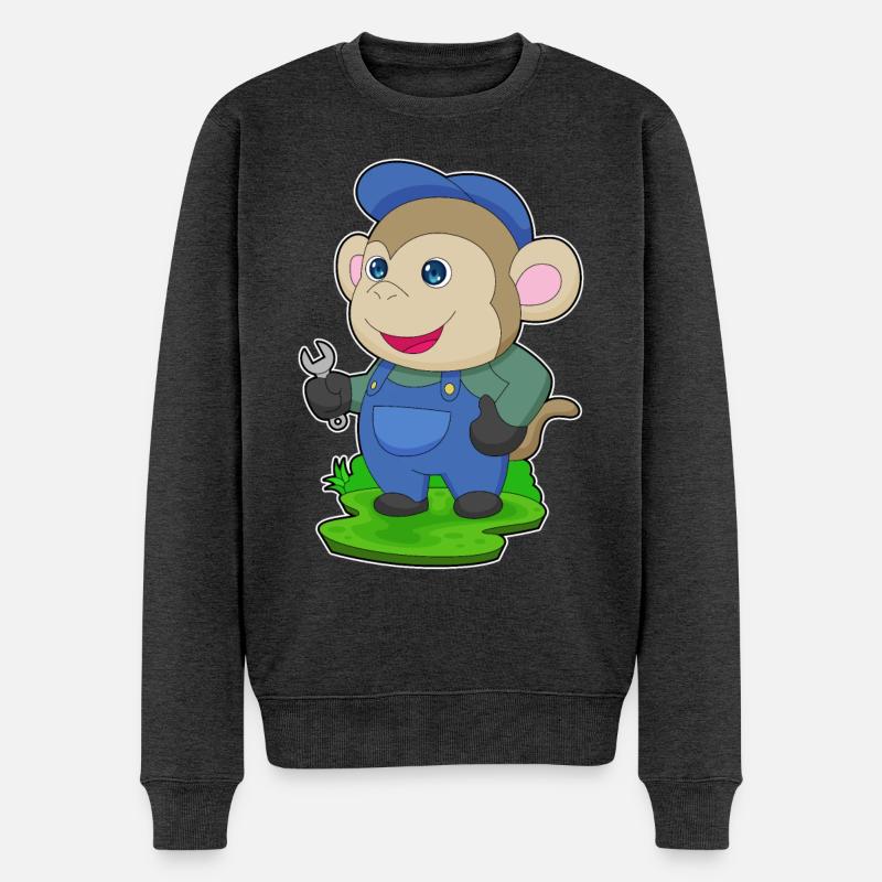 Clé d’artisan Monkey - Pull Premium bio Homme - anthracite chiné