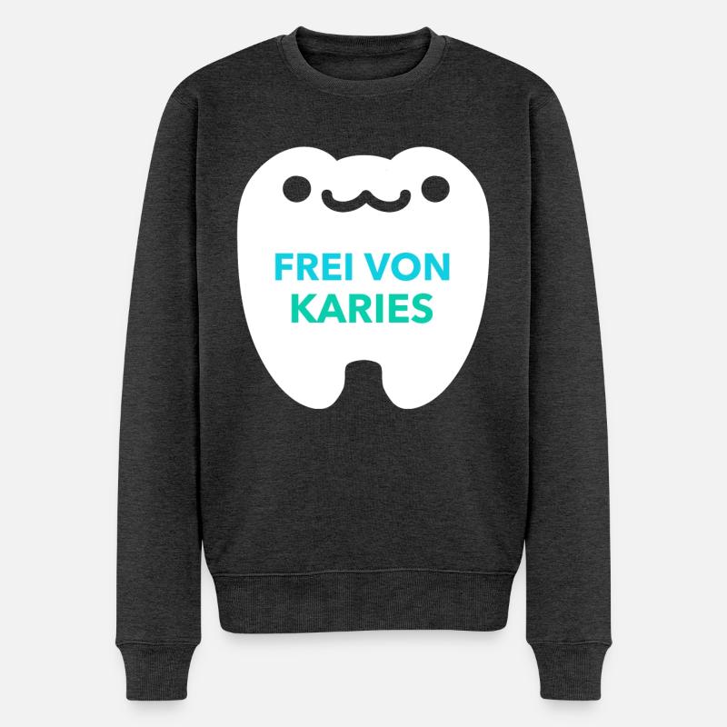 FREI VON KARIES - Männer Premium Bio Pullover - Anthrazit meliert