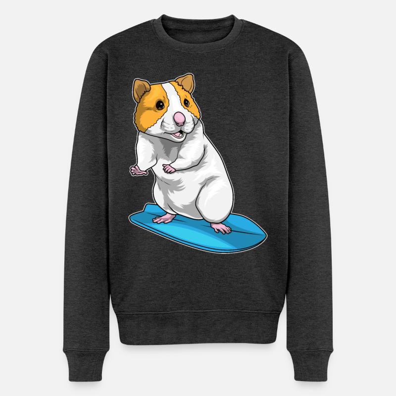 Hamster Surfer Planche de surf - Pull Premium bio Homme - anthracite chiné
