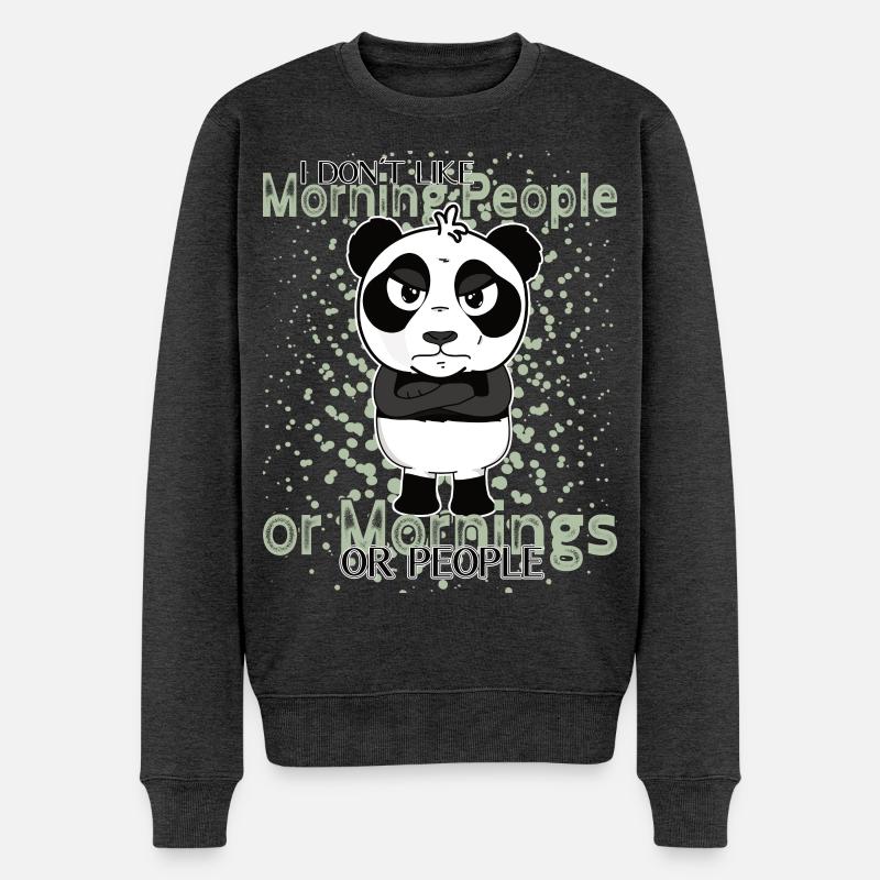 Don’t Like Mornings – Grumpy Panda Humor - Pull Premium bio Homme - anthracite chiné
