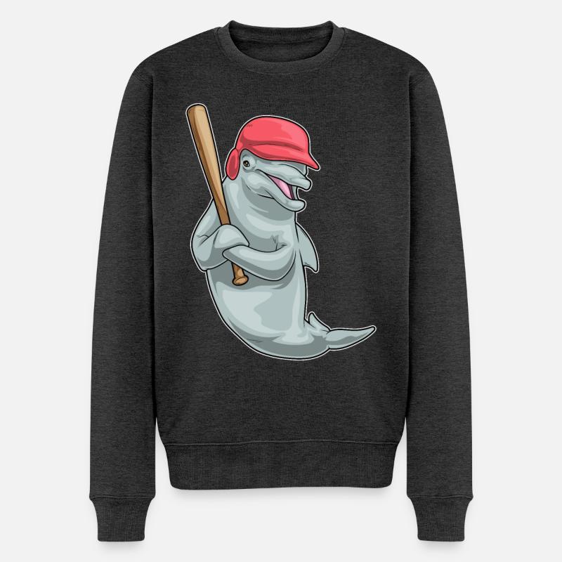 Batte de baseball Dolphin - Pull Premium bio Homme - anthracite chiné