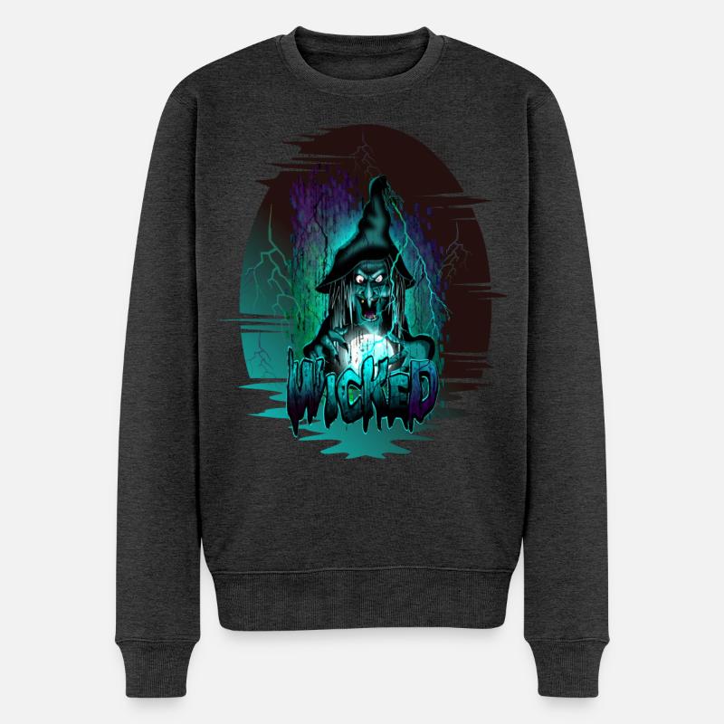 wicked2 - Männer Premium Bio Pullover - Anthrazit meliert