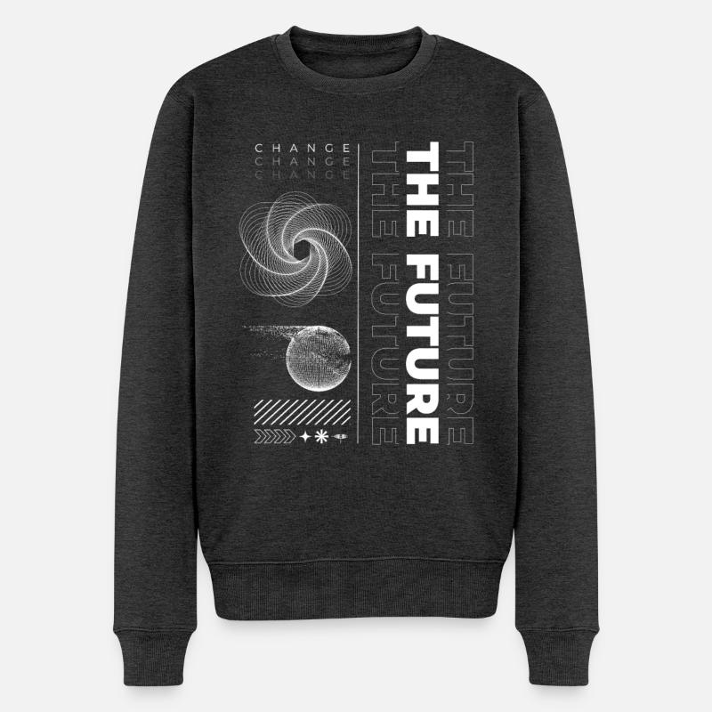 Future Quote Abstract Streetwear - Männer Premium Bio Pullover - Anthrazit meliert