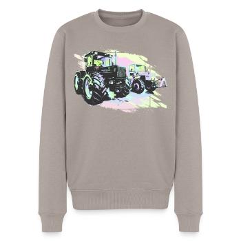 Klassische MB-trac Traktoren - Männer Premium Bio Pullover - Taupe - Vorne - Nico (187cm)