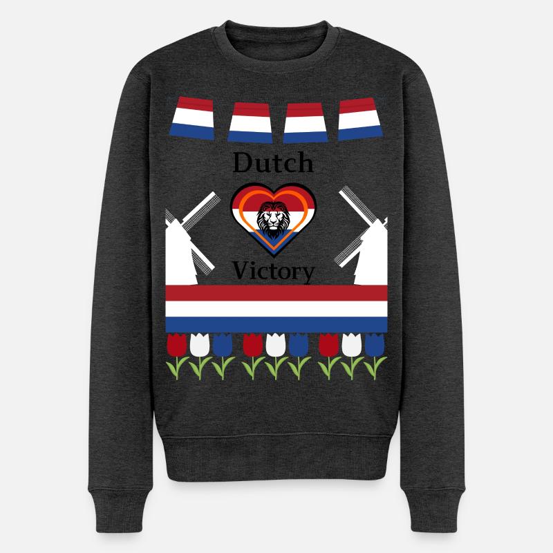 Sieg der Niederlande - Männer Premium Bio Pullover - Anthrazit meliert