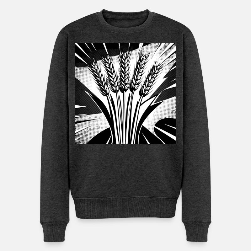 5 Getreide Ähren Weizen - Männer Premium Bio Pullover - Anthrazit meliert