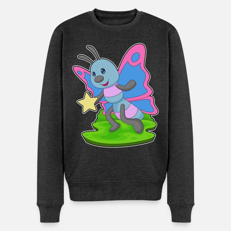 Étoile papillon - Pull Premium bio Homme - anthracite chiné