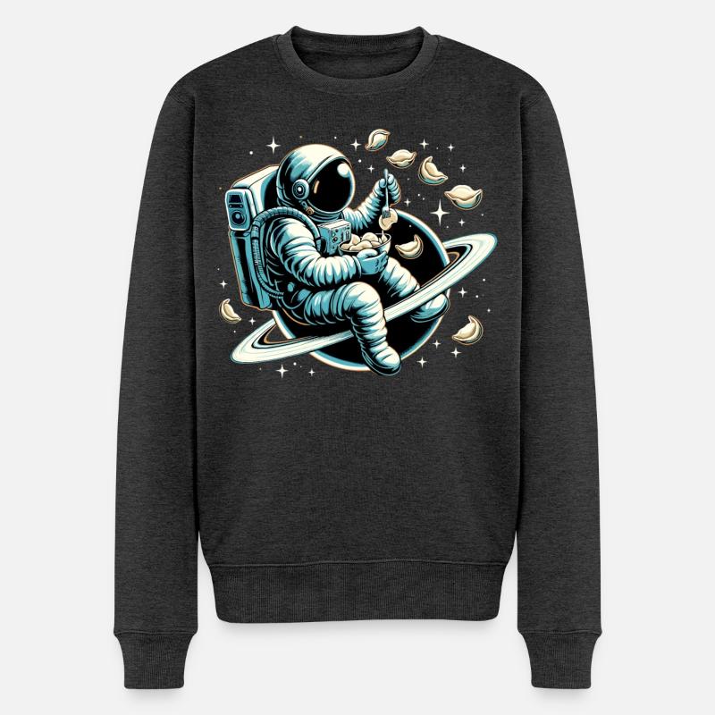 Wareniki Astronaut lecker Geschenk - Männer Premium Bio Pullover - Anthrazit meliert