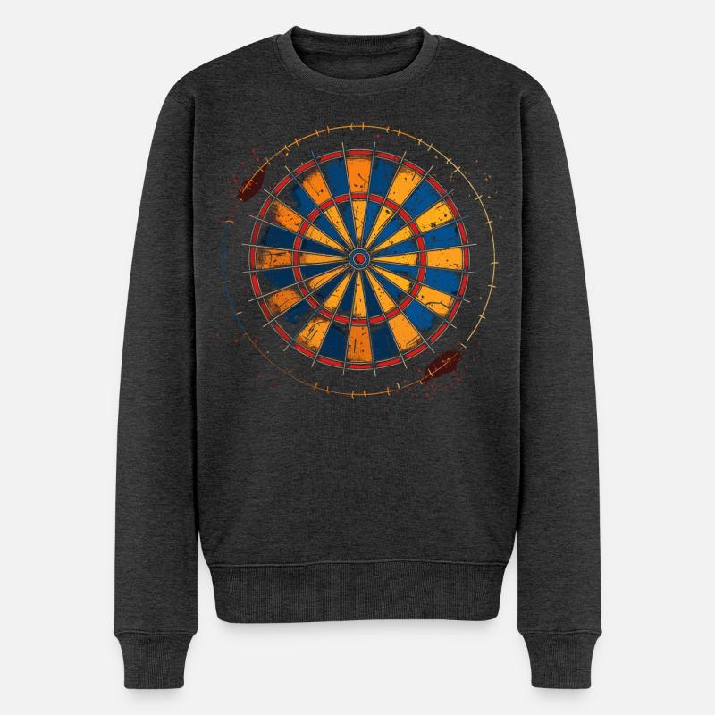 Dartscheibe Zeichnung - Männer Premium Bio Pullover - Anthrazit meliert