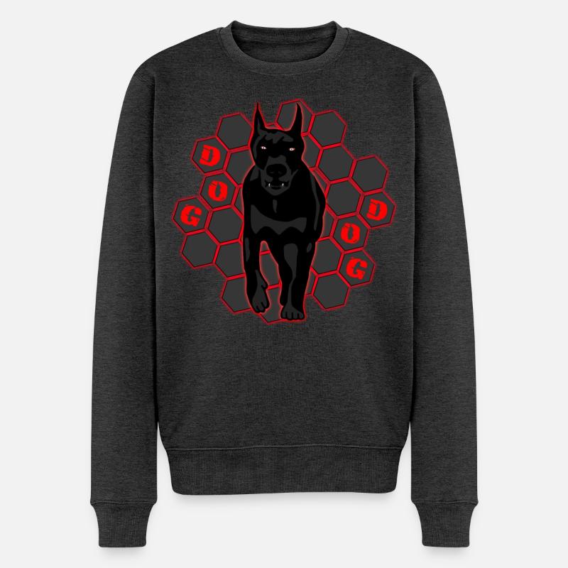 Dobermann Überlebender - Männer Premium Bio Pullover - Anthrazit meliert