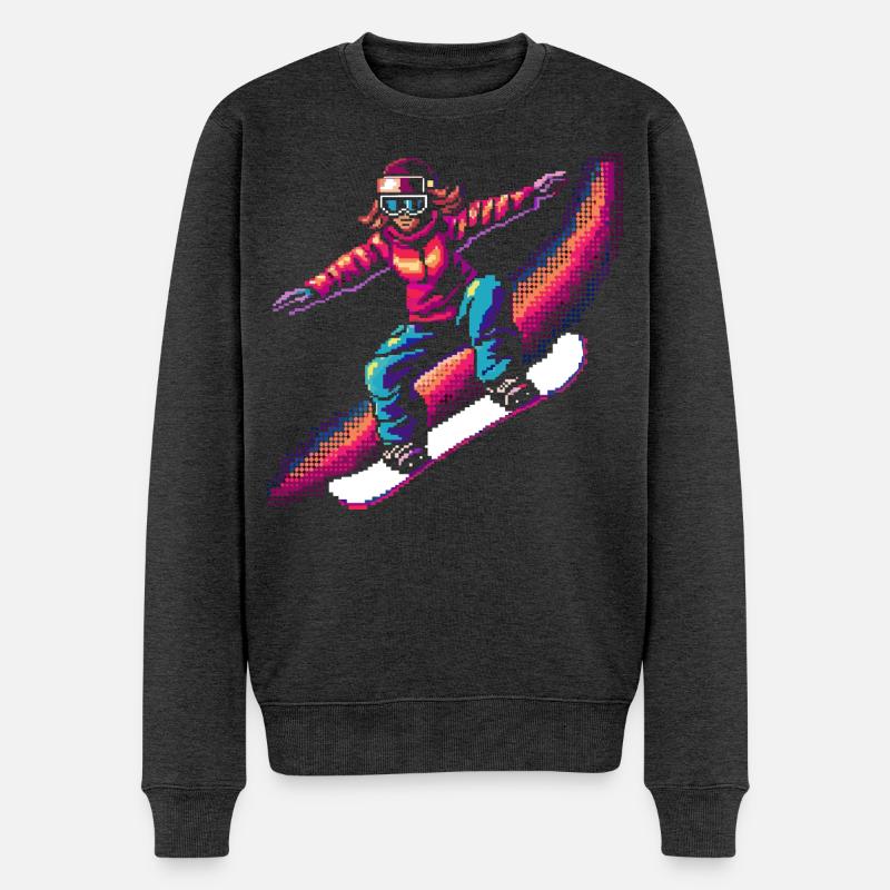 Pixel de snowboard - Pull Premium bio Homme - anthracite chiné