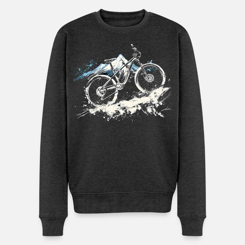 Illustration de VTT - Pull Premium bio Homme - anthracite chiné